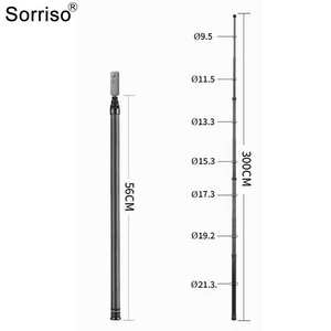 SORRISO fibra de carbono 3M <span class=keywords><strong>Selfie</strong></span> Stick ligero extensión poste 1/4 "para Gopro <span class=keywords><strong>Insta</strong></span> <span class=keywords><strong>360</strong></span> Osmo deporte acción Cámara teléfono móvil - Product Image 2