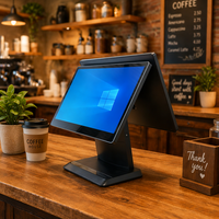 Моноблочный POS-терминал с двумя сенсорными экранами, Windows 11 Pro, корпус из литого алюминия, для ресторанов/кофеен
