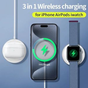 2024 vente en gros universel magnétique Portable 3 en 1 double face sans fil chargeur pour <span class=keywords><strong>Apple</strong></span> - Product Image 3