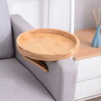 Plateau de canapé portable en bambou, à un niveau, pliable, multifonctionnel, pour le salon, porte-vaisselle