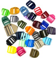 Fourniture de boucles de ceinture réglables en plastique coloré de 20 mm et 25 mm, boucles de glissière en plastique pour sangle de sac à dos