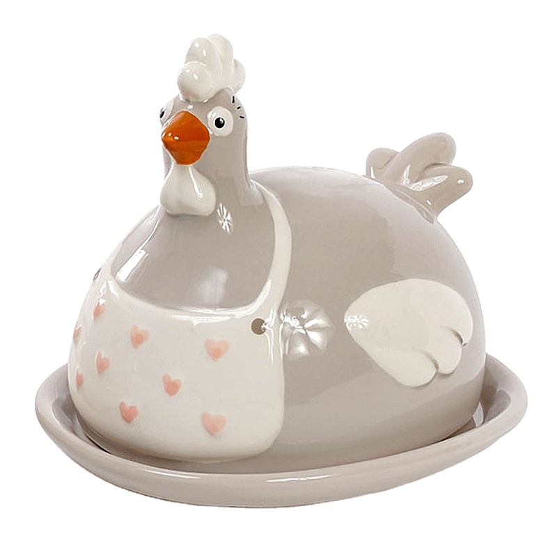 Custom Color Ceramic White Butter Dish