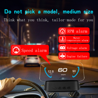 Alat Diagnostik Mobil Layar HUD Elektronik GPS C2 Terbaru, Pengukur Kecepatan, TPMS, OBD2, dan Navigasi GPS