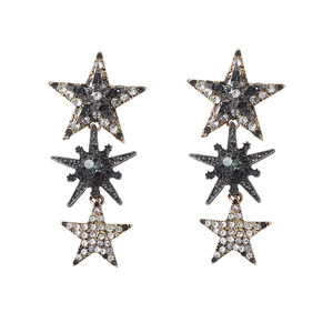 Boucles d'oreilles pendantes à pampilles en strass brillants, luxueuses et exquises, nouvelle mode, longues, avec pendentif étoile, personnalisées pour femmes - Product Image 4