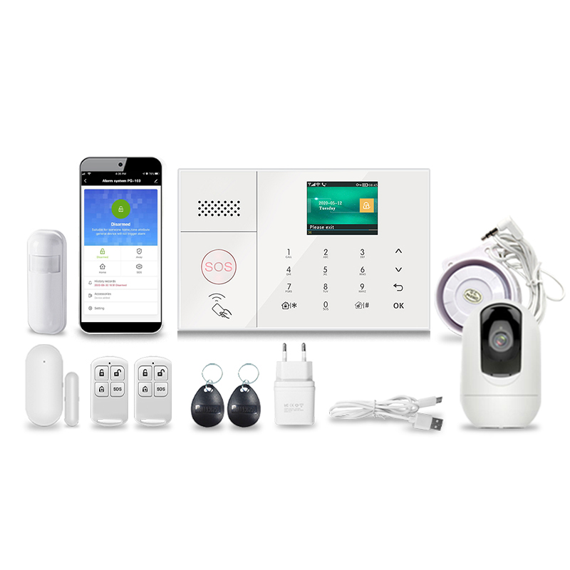 Best salesTUYA Wireless Alarm Security System GSM+WIFI+3G 4G with Accessories to use outdoor and home protect your safe