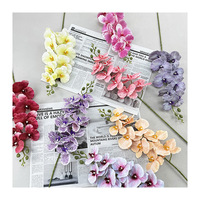 9 têtes de fleurs d'orchidée artificielles en latex 3D au toucher réel, cymbidium, phalaenopsis