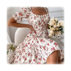 Robe longue de plage élégante pour femme en mousseline, col croisé, sans manches, taille haute, avec bretelles à nouer et plis smockés, taille XS - Product Image 3