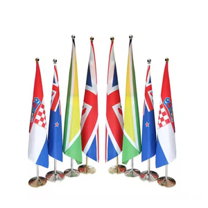 Bán Sỉ Tất Cả Các Quốc Gia In Logo 100% Polyester Hai Mặt In 2M 3M Tầng Văn Phòng Cờ Với Cực Đứng - Product Image 1