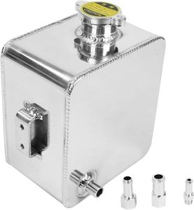Высокое качество 2.5L алюминиевый квадратный радиатор охлаждающей жидкости переполнение резервуар для воды резервуар для бутылки серебро - Product Image 1