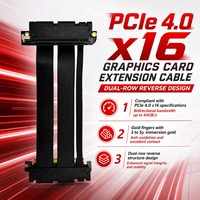 Connecteur vertical PCIe 4.0 X16 plaqué or 3-5μ, 64 Go/s, double rangée, double extension inversée, pour PC de jeu MOD