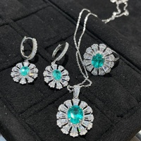 HUIYUE Ensemble de bijoux de luxe en argent 925 plaqué or avec fleurs de marguerite et de tournesol cultivées en laboratoire, comprenant boucles d'oreilles, collier et bague, idéal pour un cadeau