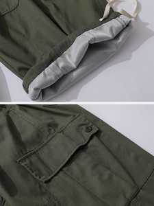 Men's Baggy Cargo Pants Anti-Wrinkle Polyester/Cotton <b>Drawstring</b> Waist Casual Utility <b>Trousers</b> for Streetwear & Outdoor Use - Product Image 5