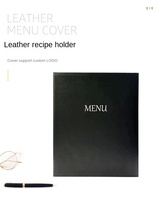 Dossier de menu d'affaires en cuir PU personnalisé doré en relief Restaurant Bar porte-cartes recettes faites à la main dossier