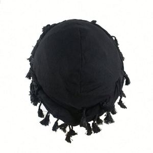 For Men Vintage Twist <b>Wraps</b> Satin Lined Turban <b>Head</b> Scarf Lightweight Tassel Beanie Hats Promotion Gift Fashion - Product Image 4