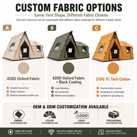 Tente de camping gonflable OEM avec tissu enduit noir, tente pneumatique imperméable pour 6 à 8 personnes, pour le glamping en plein air, avec une conception à deux pièces