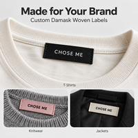 Étiquettes Personnalisées en Satin Doux de Luxe Cousues pour Vêtements Privés, Étiquettes Tissées pour T-shirt, Étiquettes Principales/de Cou pour Vêtements