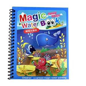 Niños personalizados agua magia pintura libros borrables animales para colorear libros de impresión para los niños