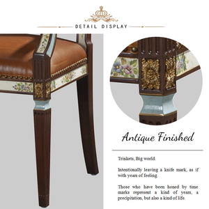 Yips-Sofá individual para sala de estar, estilo americano, tallado en madera maciza, pintado a mano, con diseño de flores - Product Image 6