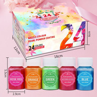 Belles poudres de Mica de 24 couleurs pour l'art des ongles, bricolage de Pigments de perles faits à la main