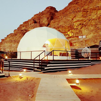Dôme géodésique de glamping 4m/5m pour le repos avec salle de bain, lit, poêle, prix d'usine, tentes de glamping géodésiques pour l'extérieur