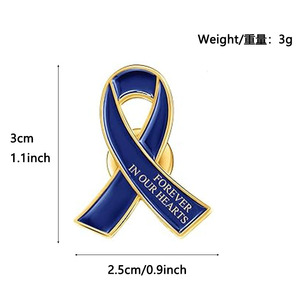 Broche en alliage ruban rose, rouge, violet, bleu, vert, noir, jaune, blanc pour la sensibilisation au cancer du sein, idéale pour mariage - Product Image 4