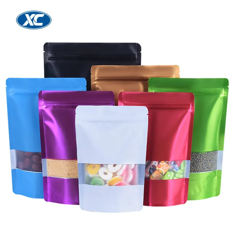 Candy Snacks Storage Paper Aluminum Foil Zippers Plastic Pouch Printed Stand Up Zipper 3.5 Packaging For Food