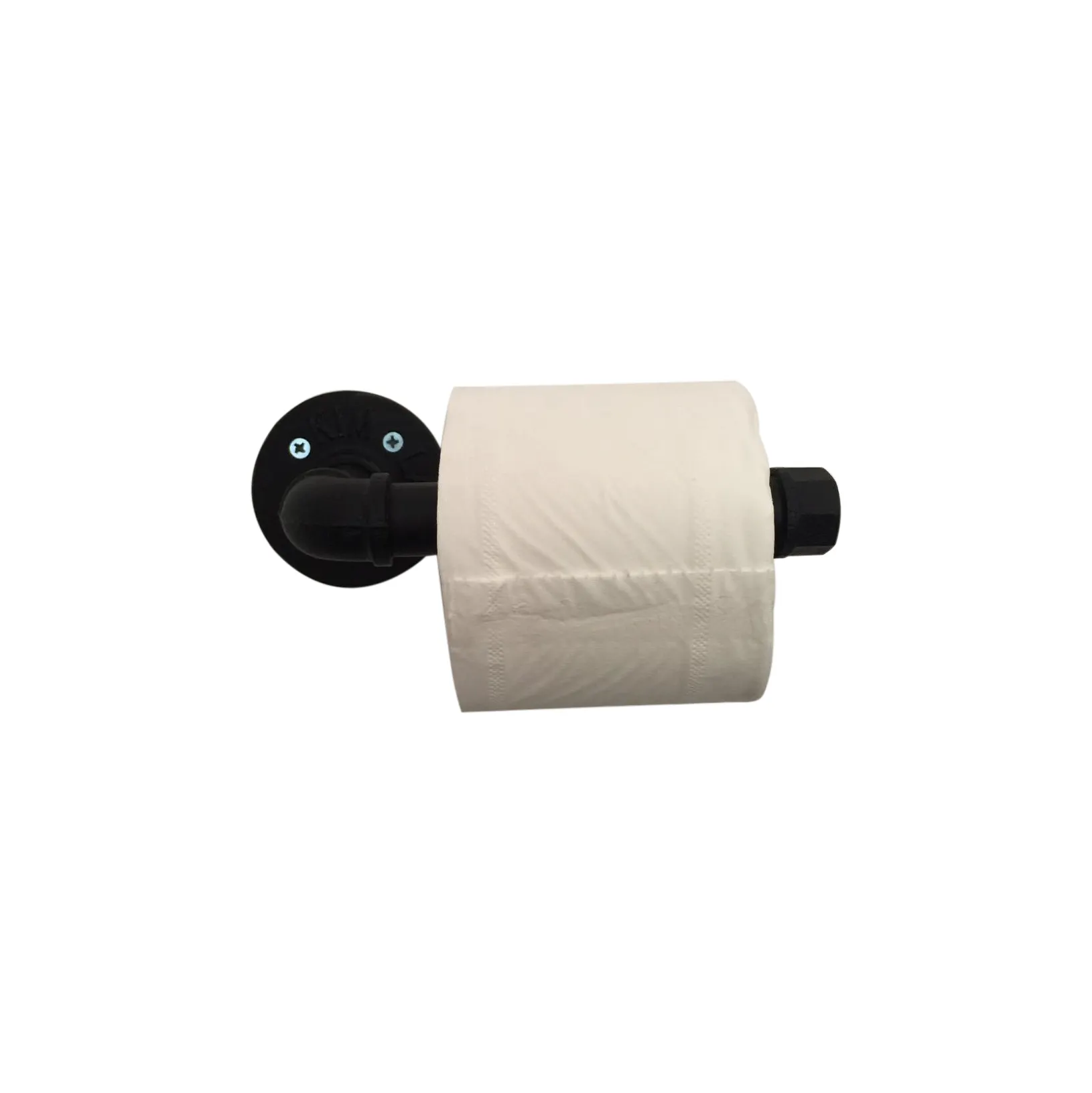 12 Inch Zwart Metalen Industriële Pijp Heavy Duty Diy Wc Roll Rustieke Ijzeren Stijl Wandmontage Papier Houder Voor Badkamer