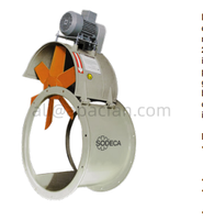 Ventilateurs ATEX pour atmosphères explosives, ventilateurs axiaux HPX/ATEX avec moteur externe, certification ATEX 2G ou 2D et Ex db