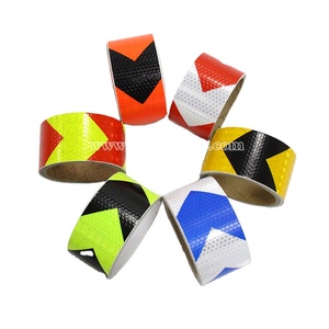 PVC tổ ong cá mập phản chiếu Sticker vàng đen băng phản chiếu 2.5 cm hạt thủy tinh phản chiếu mũi tên băng cho đường làm việc dấu hiệu - Product Image 1