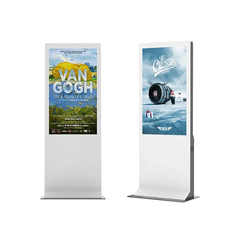 43 इंच का फ्लोर स्टैंडिंग टच स्क्रीन कियोस्क इनडोर एलसीडी विज्ञापन प्रदर्शन डिजिटल सिग्नवेज और डिस्प्ले
