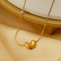 Lincy nouveau à la mode 18K plaqué or initiale 26 lettre bulle pendentif colliers étanche en acier inoxydable CZ S chaîne breloque bijoux
