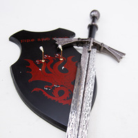 Dark Sisters Daemon Dragon Family Sword pour Game of Thrones Arme en métal non aiguisée avec Ice Fire Cross Theme Engraved Prop