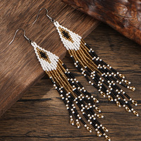 Anting-anting rumbai manik-manik Boho Go2boho untuk wanita anting-anting menjuntai pinggiran panjang buatan tangan hadiah perhiasan pernyataan etnik