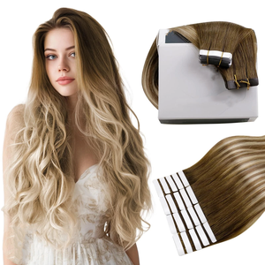 Extensions de cheveux à bandes adhésives européennes blondes de salon, cheveux vierges humains originaux avec mèches, extensions de cheveux à bandes adhésives invisibles - Product Image 4