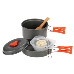 <span class=keywords><strong>Set</strong></span> da Cucina da Campeggio JSJM in Alluminio per 1-2 Persone con Funzioni Vapore/Bollitura/Frittura per Escursionismo, Picnic, Sopravvivenza e Campeggio - Product Image 1