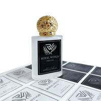 Etiquette parfum de luxe personnalisée feuille d'argent autocollants étanches à chaud