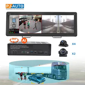 HD 4-6CH 6 kamera 3D 360 derajat AVM pandangan burung Surround Bird Panorama kendaraan truk Bus kamera mobil sistem AI untuk truk RV Bus Camper