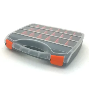 Plastic Portable Hardware and Craft Parts Organizer Large Orange Plastic Tool Case