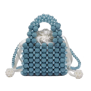 New Popular Pearl Handbag Women's New Mini Handmade Woven Cute Small <b>Square</b> Bag Stylish Single Shoulder Crossbody Bag - Product Image 3