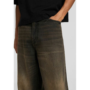 Wholesale Custom <b>Mop</b> Hip Hop Jeans Men Distressed Washed Straight Baggy Jeans Men Fashion Vintage Men's Jeans High Quality - Product Image 5