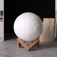 Veilleuse Décorative 3D Lune en Plastique, Fonctionnant sur Piles, pour Chambre d'Enfant