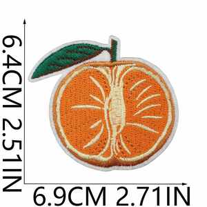 Parches Termoadhesivos Ecológicos de Bordado Computarizado con Diseño de Frutas de la Serie Naranja (Naranja Dulce) para Decoración de Ropa y Bolsos - Product Image 4