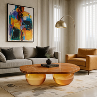 JingYue table élégante transparente personnalisée en résine de luxe meubles fabriqués à la main pour les espaces commerciaux hôtels salons
