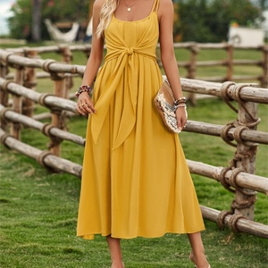 Vestido Casual de Verano, Estilo Fresco y Modesto, Color Sólido, Corte en A, para Mujer - Product Image 4