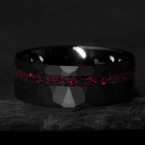 Wholesale Black Plated Tungsten <strong>Ring</strong> 2mm Offset groove Inlaid with Red and Blue Men Tungsten Carbide <strong>Rings</strong> Fine Jewelry <strong>Ring</strong> - Product Image 4
