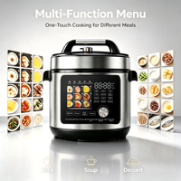 Penjualan Terlaris Panci Masak Listrik 1000W 6L 19-in-1 Multi-Fungsi Bahan Stainless Steel Layar LED Kontrol Digital Rumah Tangga