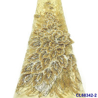 Tissu en dentelle de tulle à sequins 3D, maille brodée écologique en polyester/coton, nouvelle arrivée pour robes