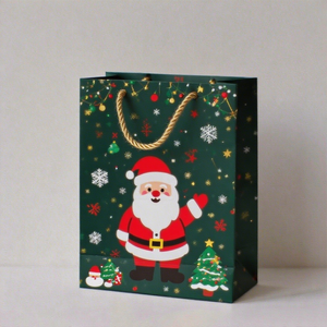 Sacs en carton de style classique à usage de supermarché avec logo personnalisé sac fourre-tout pour emballage de cadeau de Noël - Product Image 5