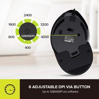 Souris ergonomique DELUX M618Plus RGB, souris verticale filaire grande taille RGB, 4000 DPI avec 6 boutons