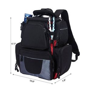 Mochila de Pesca BSCI, Bolsa de Almacenamiento Impermeable Grande con Cubierta Protectora para la Lluvia (Caqui, Negro y Camuflaje) - Product Image 1